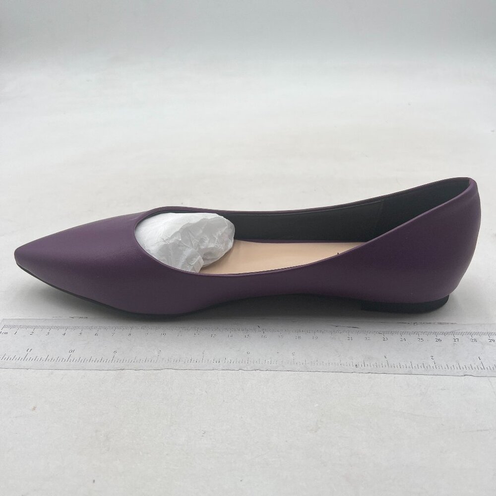 FOWT Purple Comfortable Slip On Pointed Toe Flat Pumps Daily Office Party Shoes